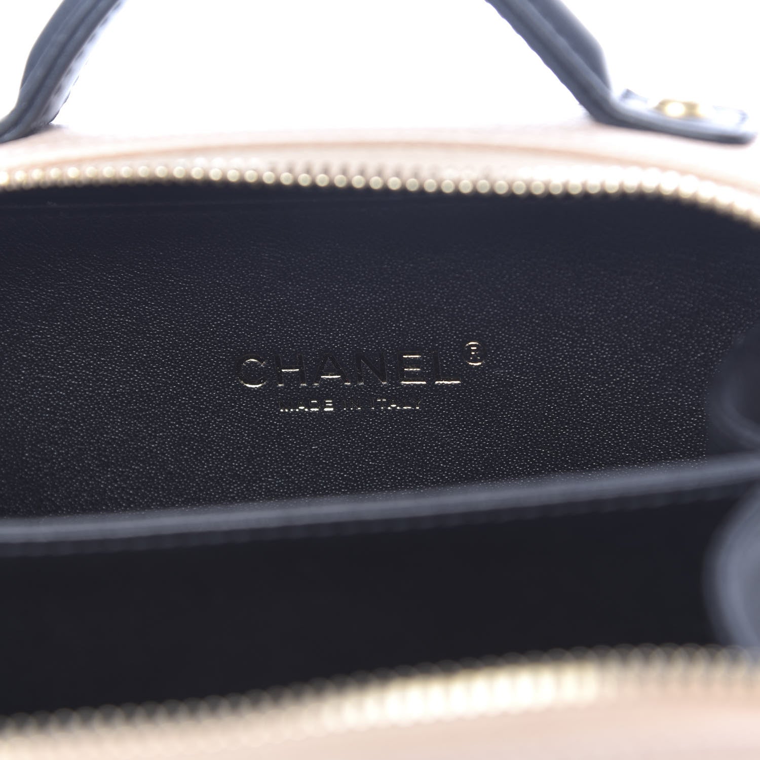 Chanel Caviar Quilted Small CC Filigree Vanity Case Beige Black 6 of 10