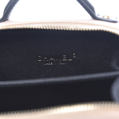 Chanel Caviar Quilted Small CC Filigree Vanity Case Beige Black 6 of 10