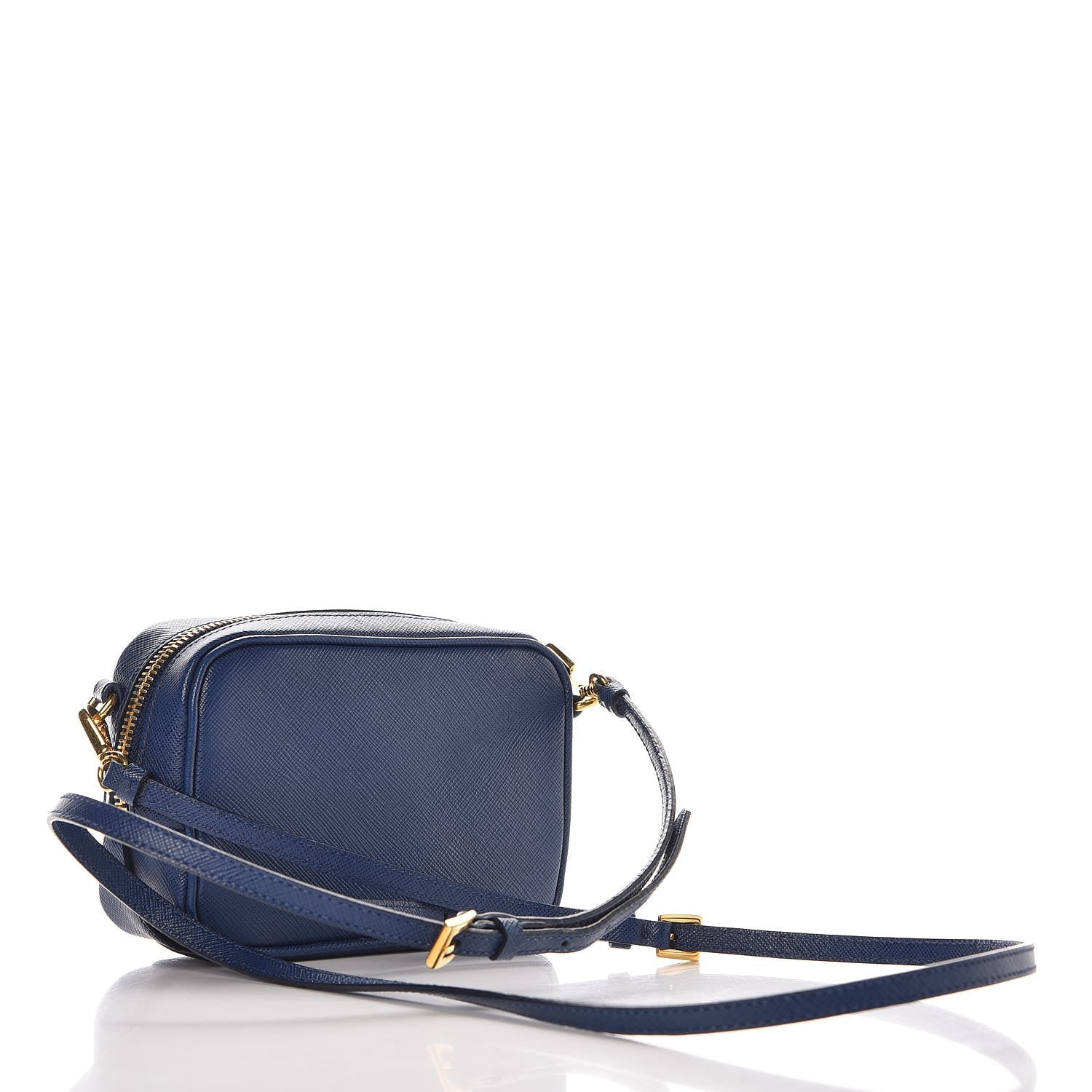 Prada Saffiano Mini Camera Crossbody Bag Bleuette 3 of 9