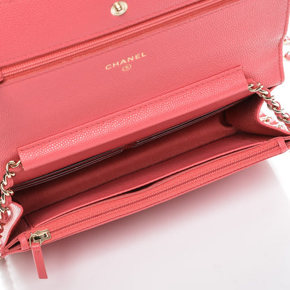 Chanel Caviar Quilted Wallet On Chain WOC Dark Pink 5 of 8