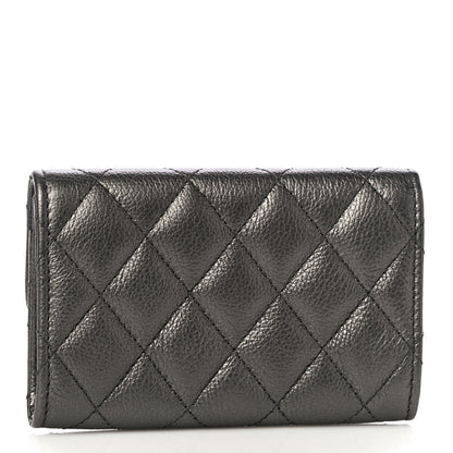 Chanel Metallic Calfskin Quilted Reissue Flap Card Holder Charcoal 3 of 12