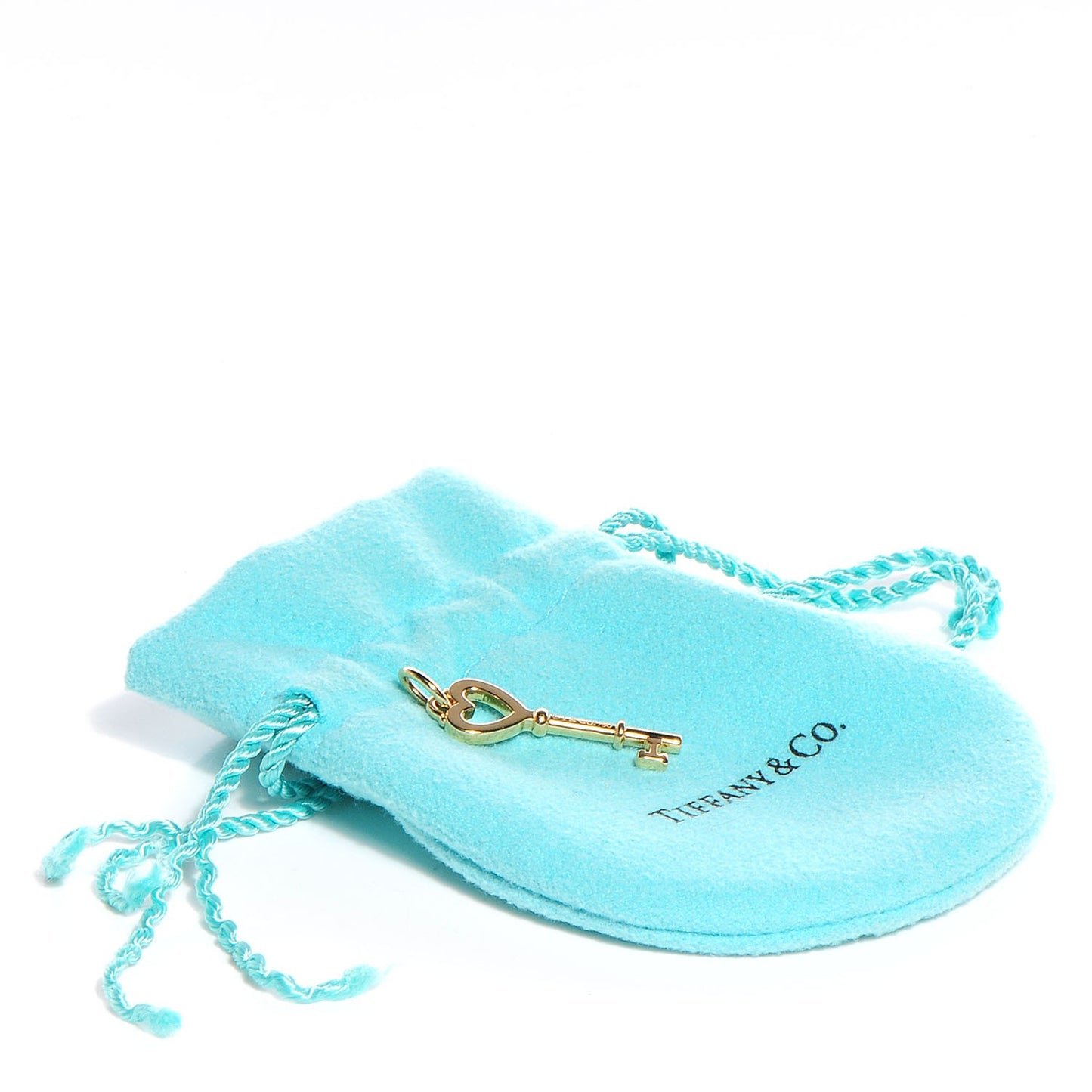 18K Yellow Gold Mini Heart Key Pendant