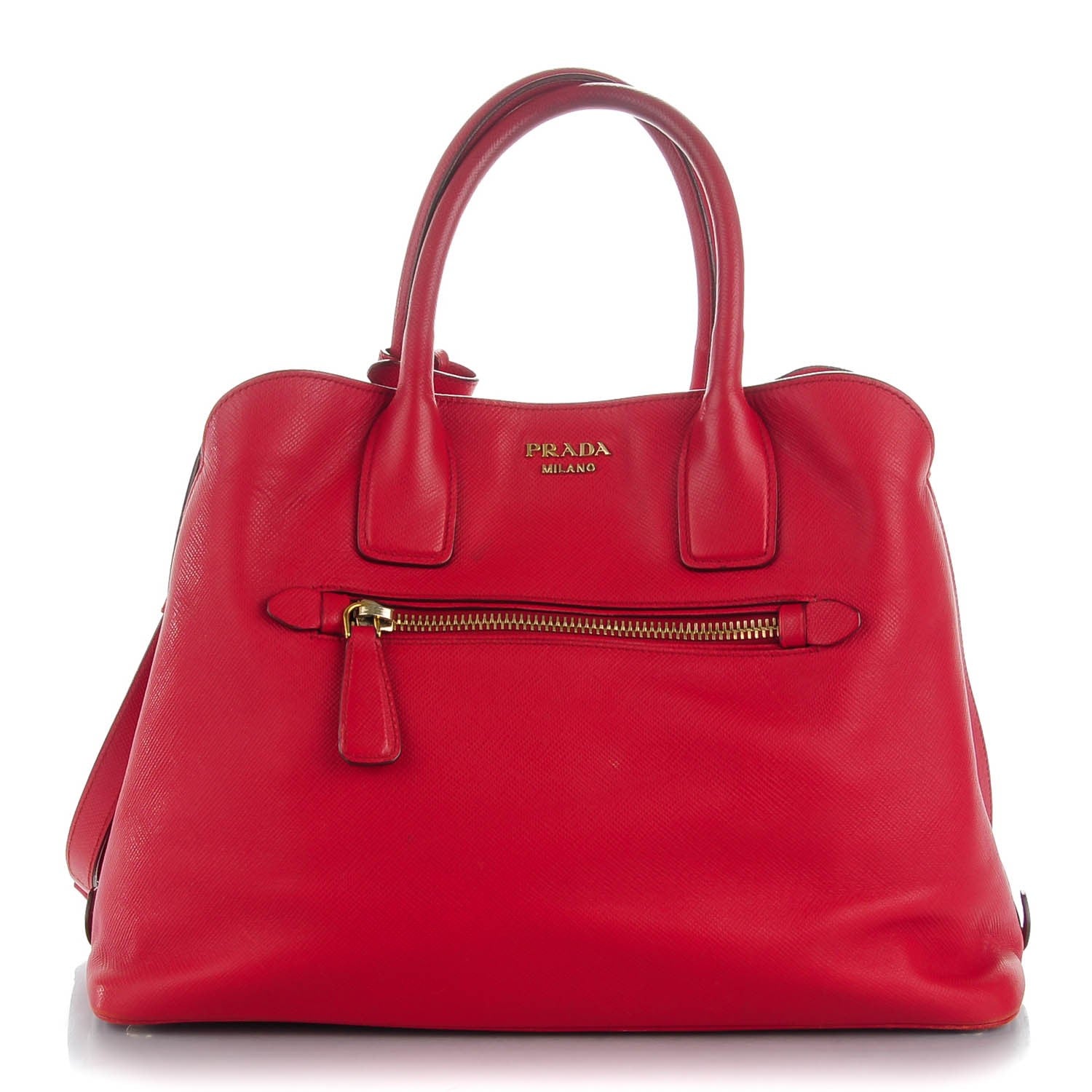 Prada Saffiano Cuir Open Promenade Tote Fuoco 1 of 8