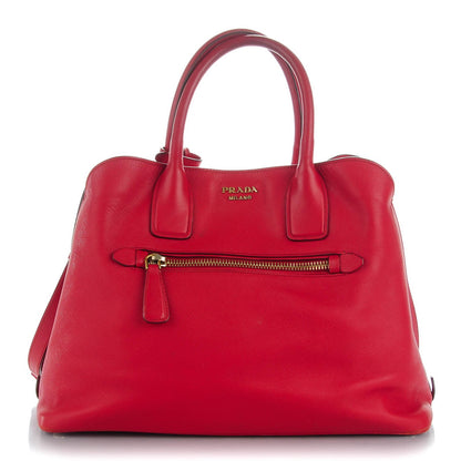 Prada Saffiano Cuir Open Promenade Tote Fuoco 1 of 8