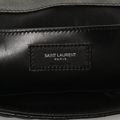 Saint Laurent Sheepskin Tri-Quilt Monogram Medium College Bag Black 6 of 10