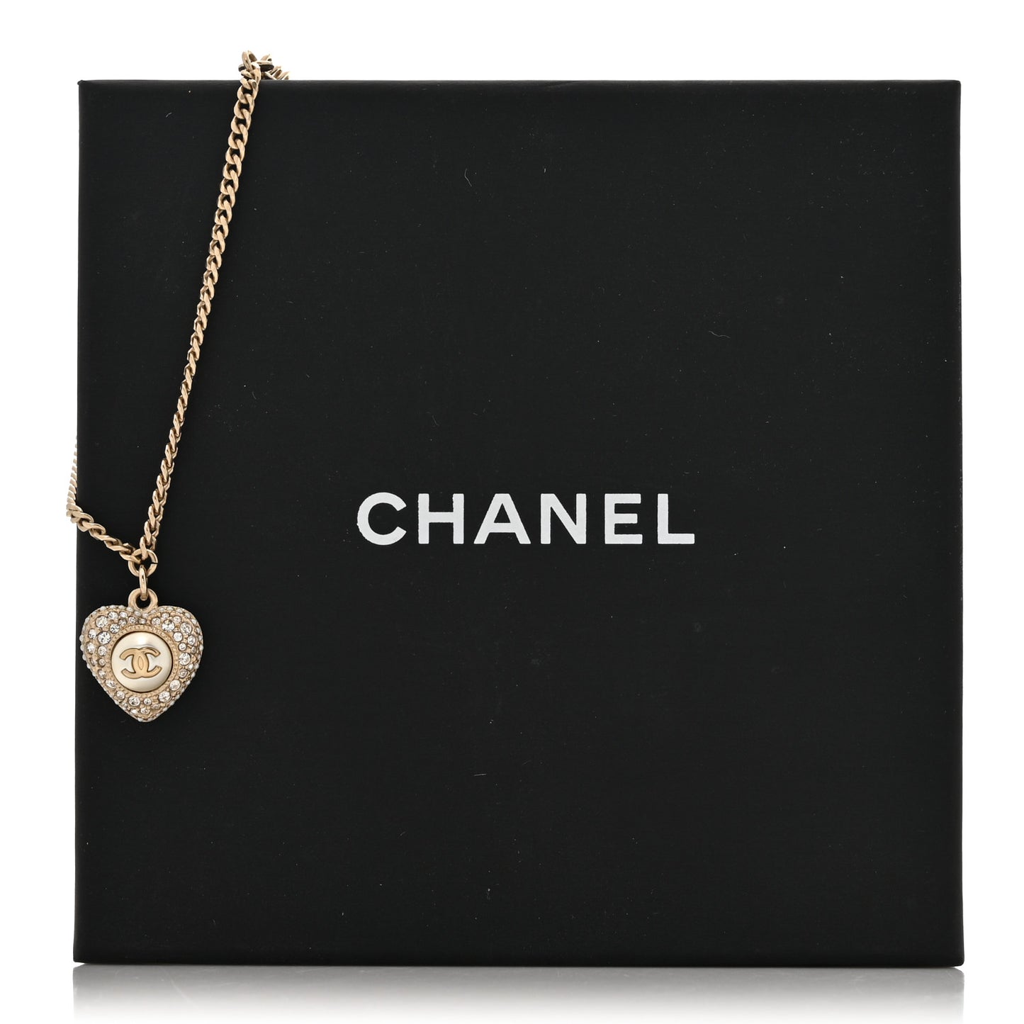 Crystal Pearl Chain Heart Bracelet Gold