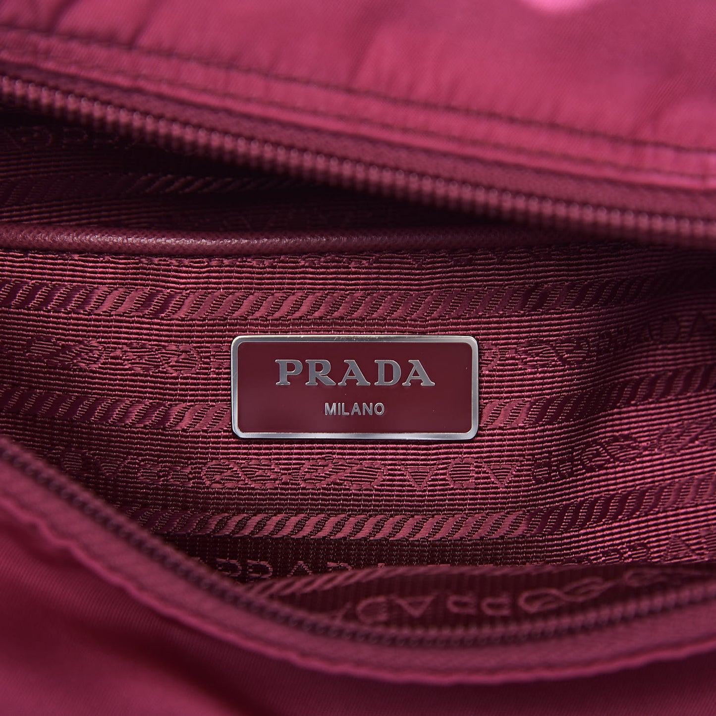 Tessuto Nylon Vela Saffiano Messenger Bag Fuxia