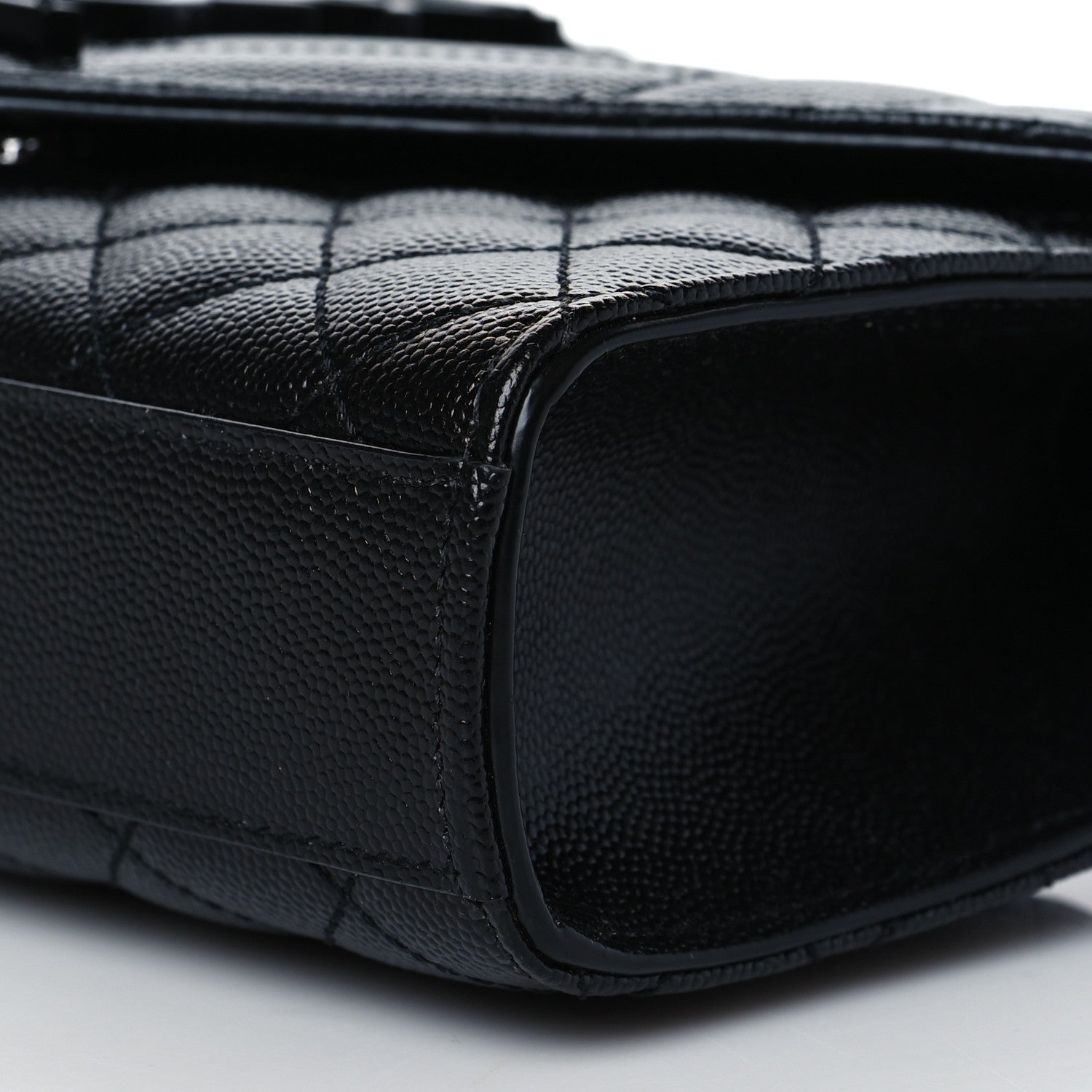 Saint Laurent Grain De Poudre Textured Mixed Matelasse Triquilt Small Monogram Satchel Black 8 of 8