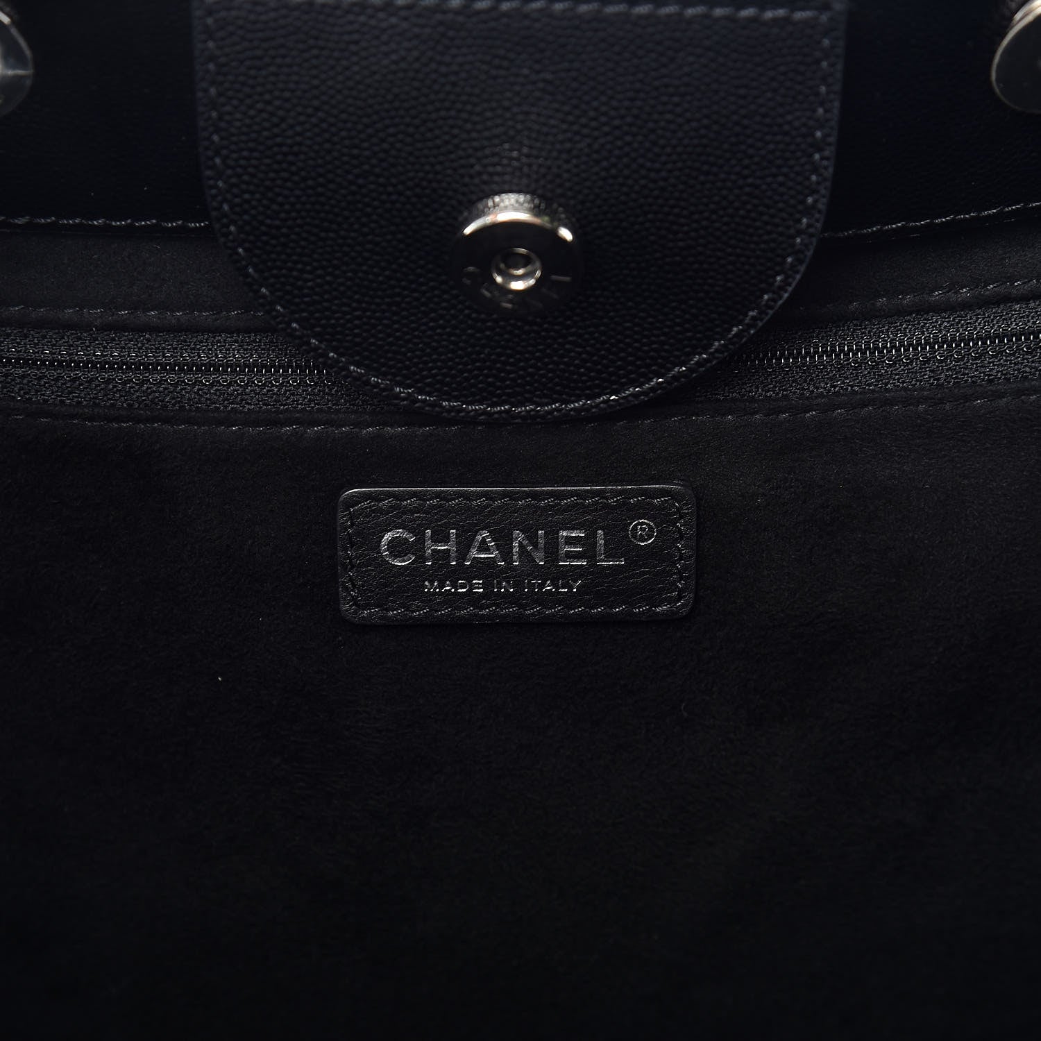 Chanel Caviar Large Studded Deauville Tote Black 6 of 10