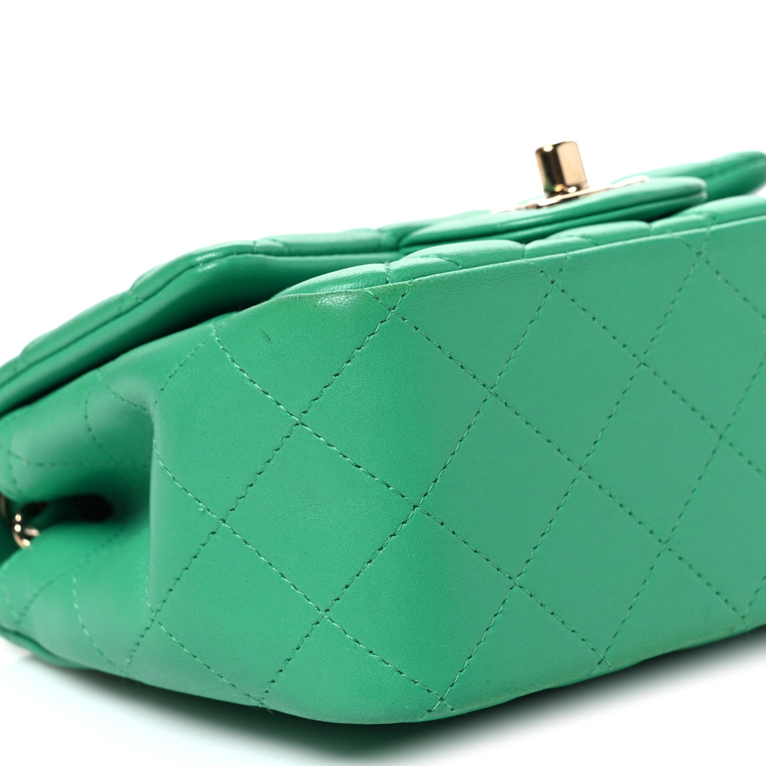 Chanel Lambskin Quilted Mini Square Flap Green 9 of 10