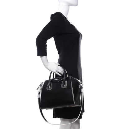 Givenchy Calfskin Contrast Topstitch Small Antigona Black White 2 of 14
