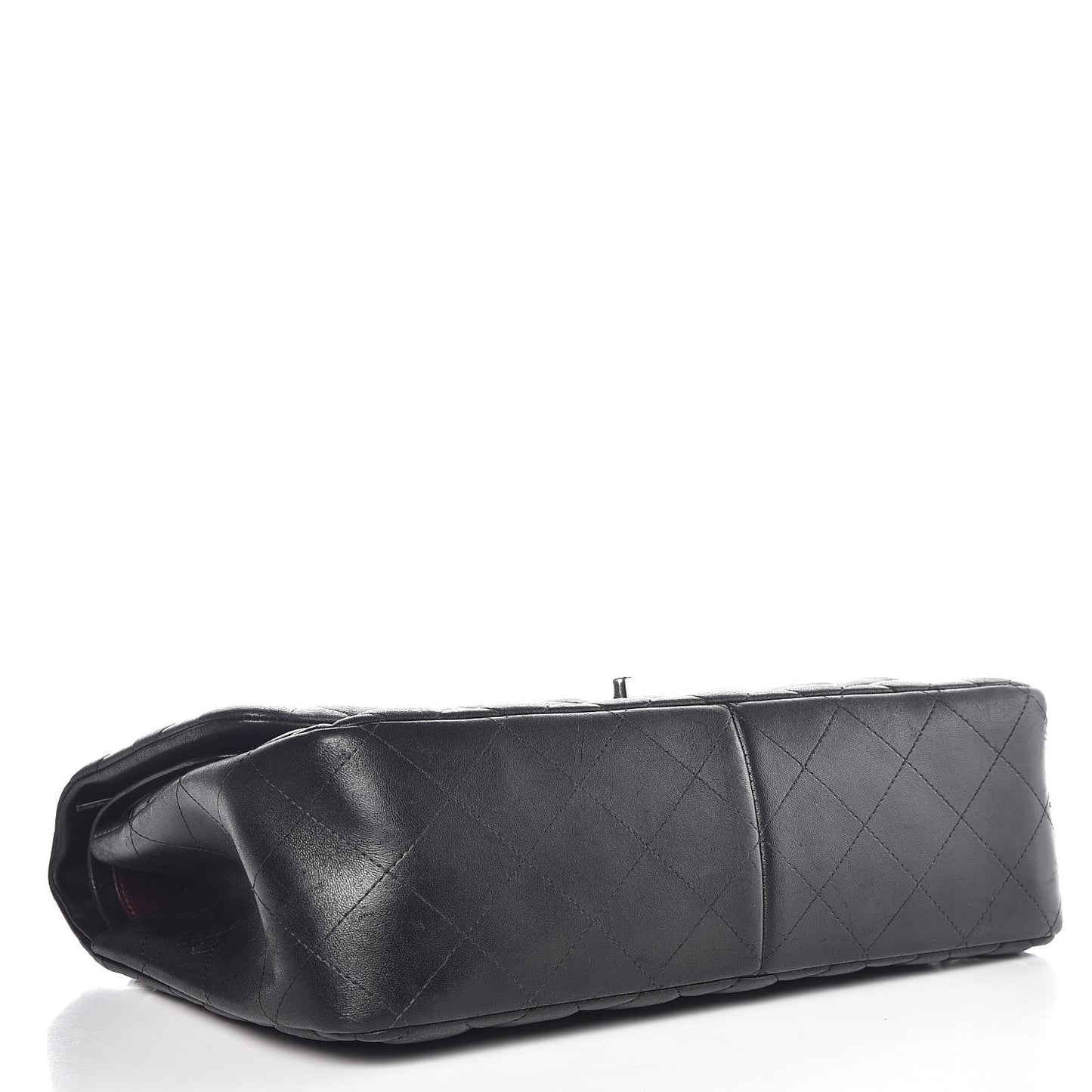 Lambskin Quilted Jumbo Double Flap Black