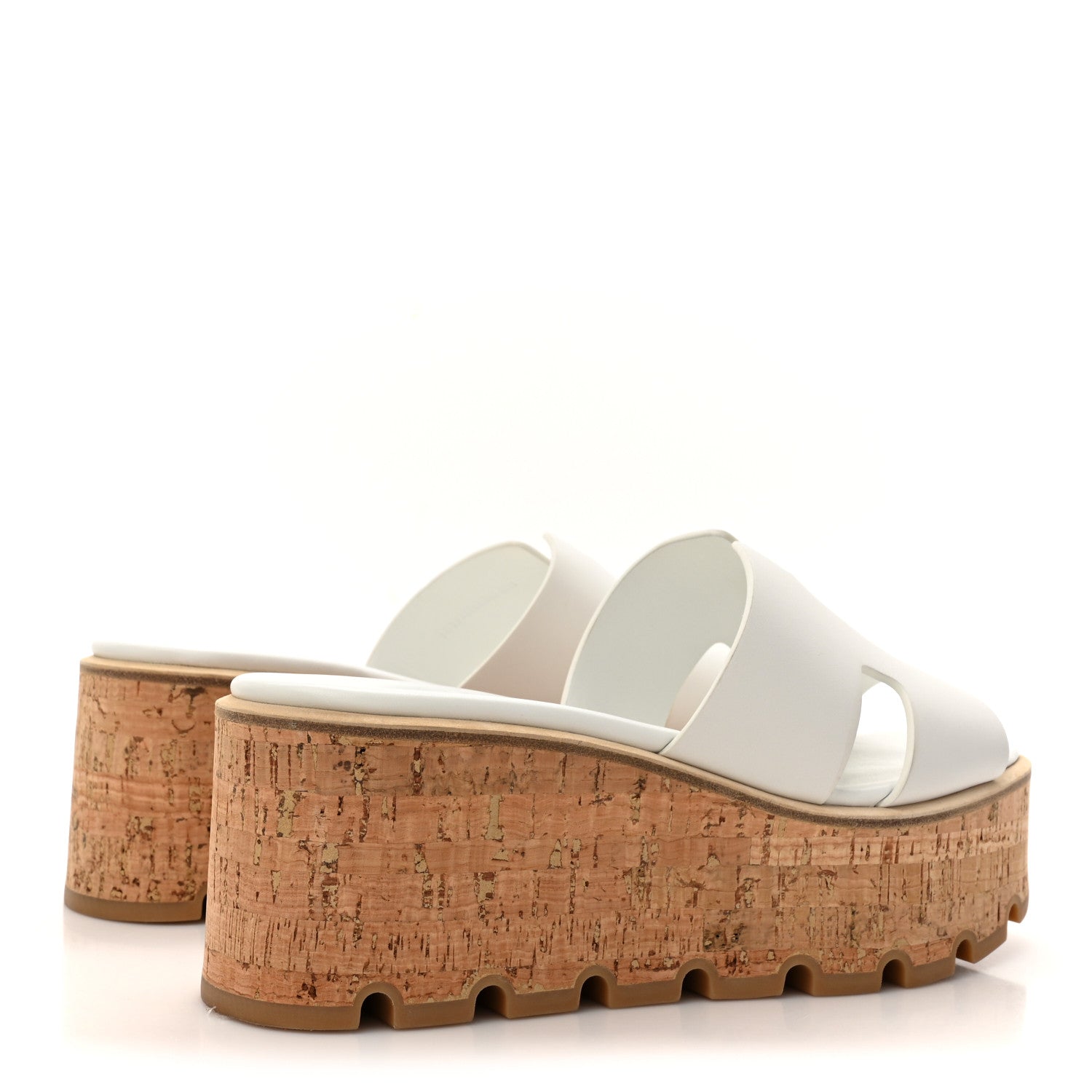 Hermes Calfskin Cork Eze 30 Sandals 36 White 5 of 11