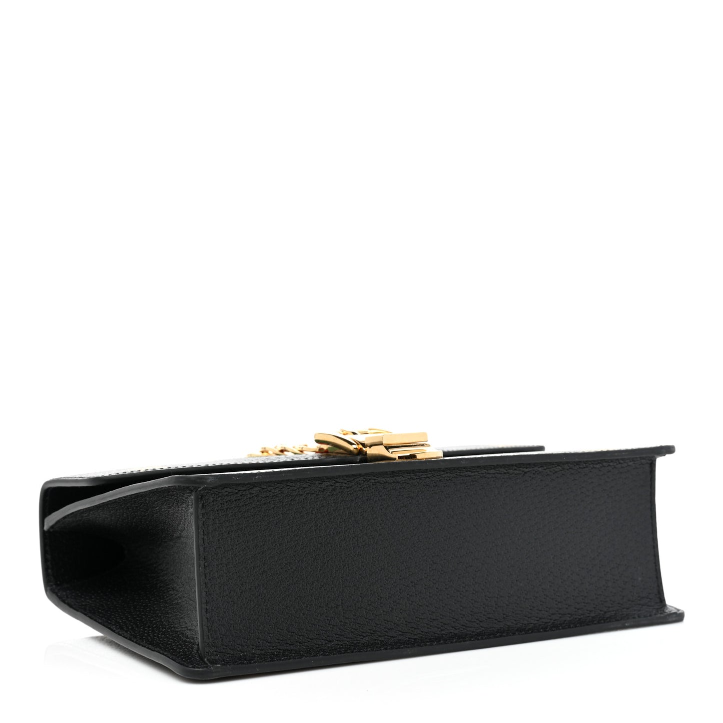 Textured Calfskin Bee Star Print Small Sylvie Shoulder Bag Black