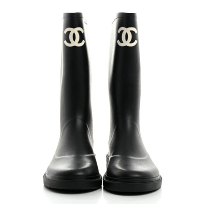 Chanel Caoutchouk CC High Boots 40 Black 2 of 9
