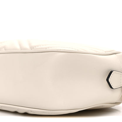 Gucci Calfskin Matelasse Small GG Marmont Chain Shoulder Bag White 10 of 12