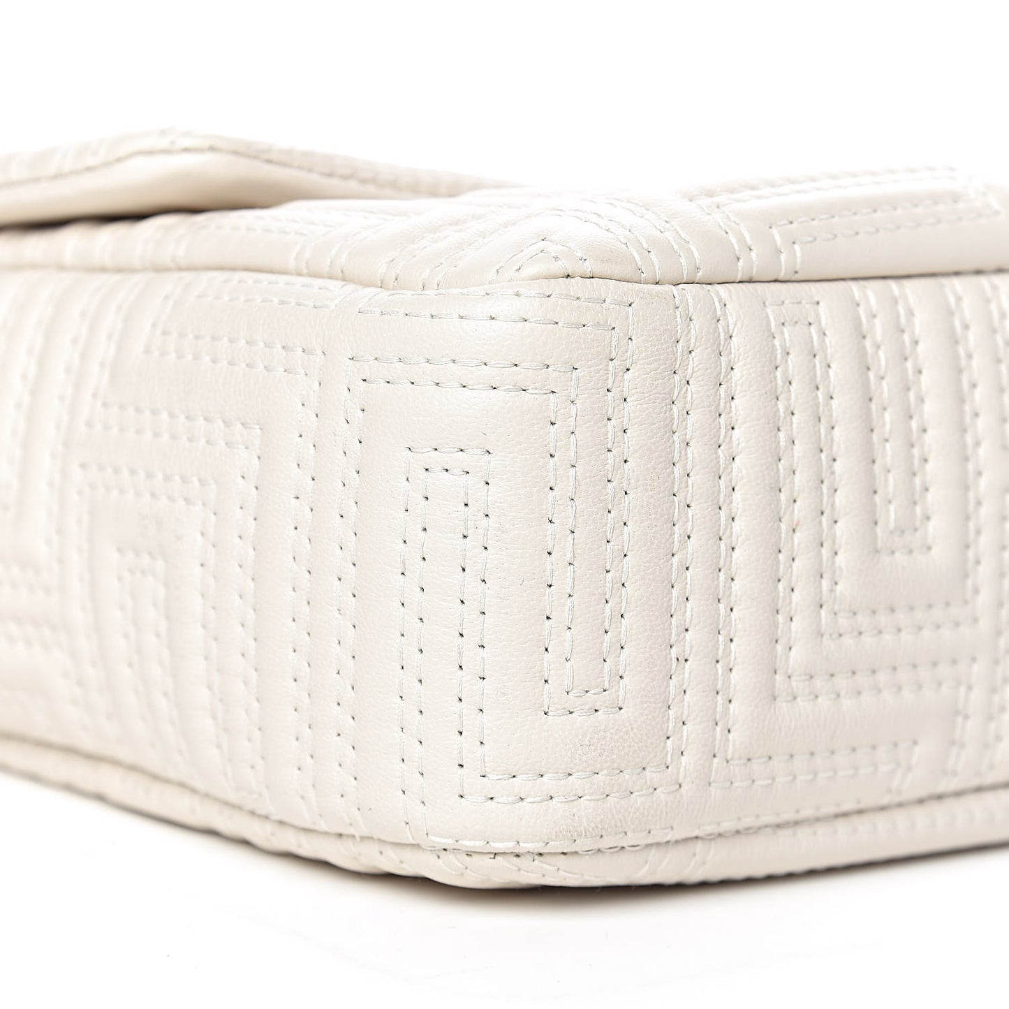 Calfskin Icon Quilted Flap White