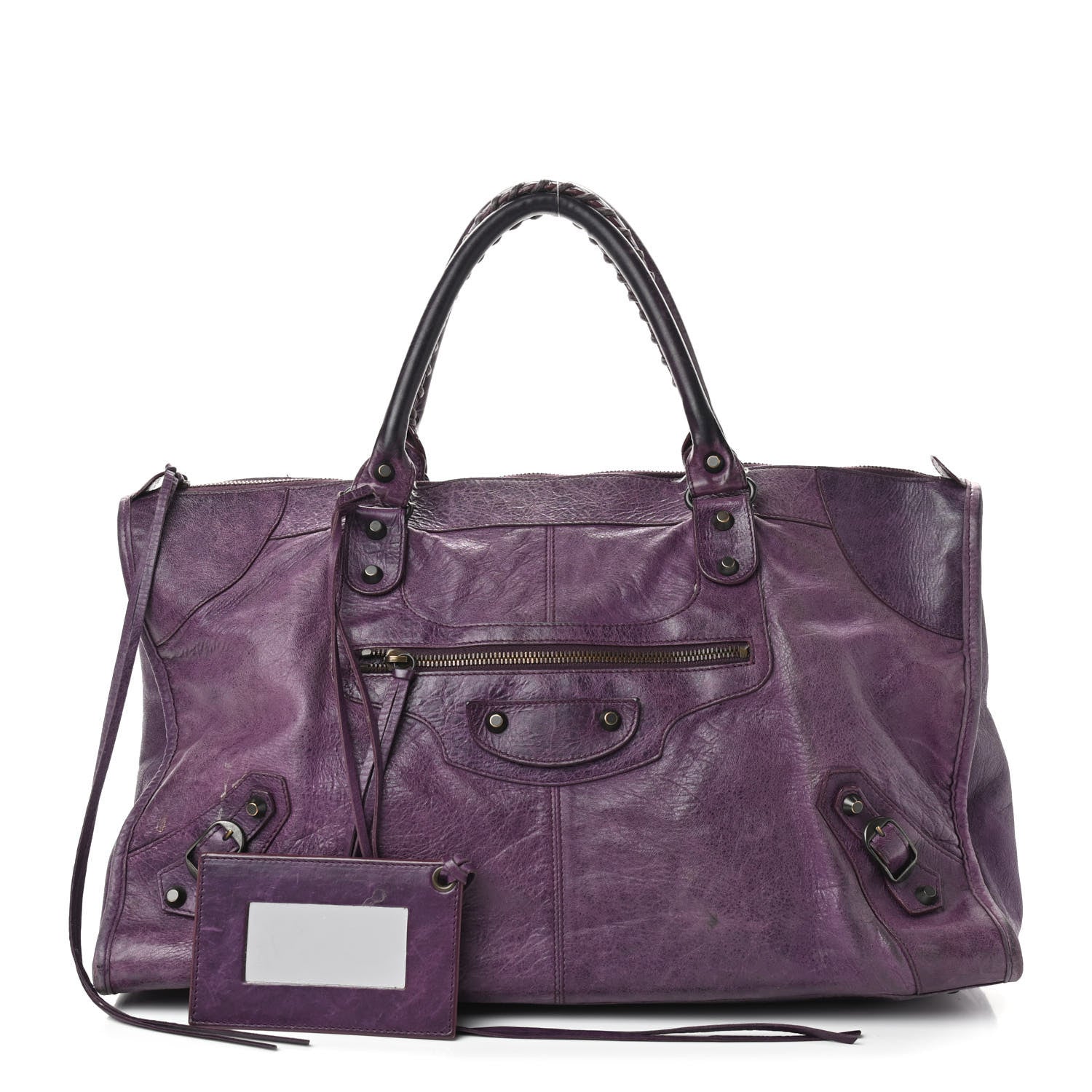 Balenciaga Agneau Classic Hardware Work Raisin 1 of 15