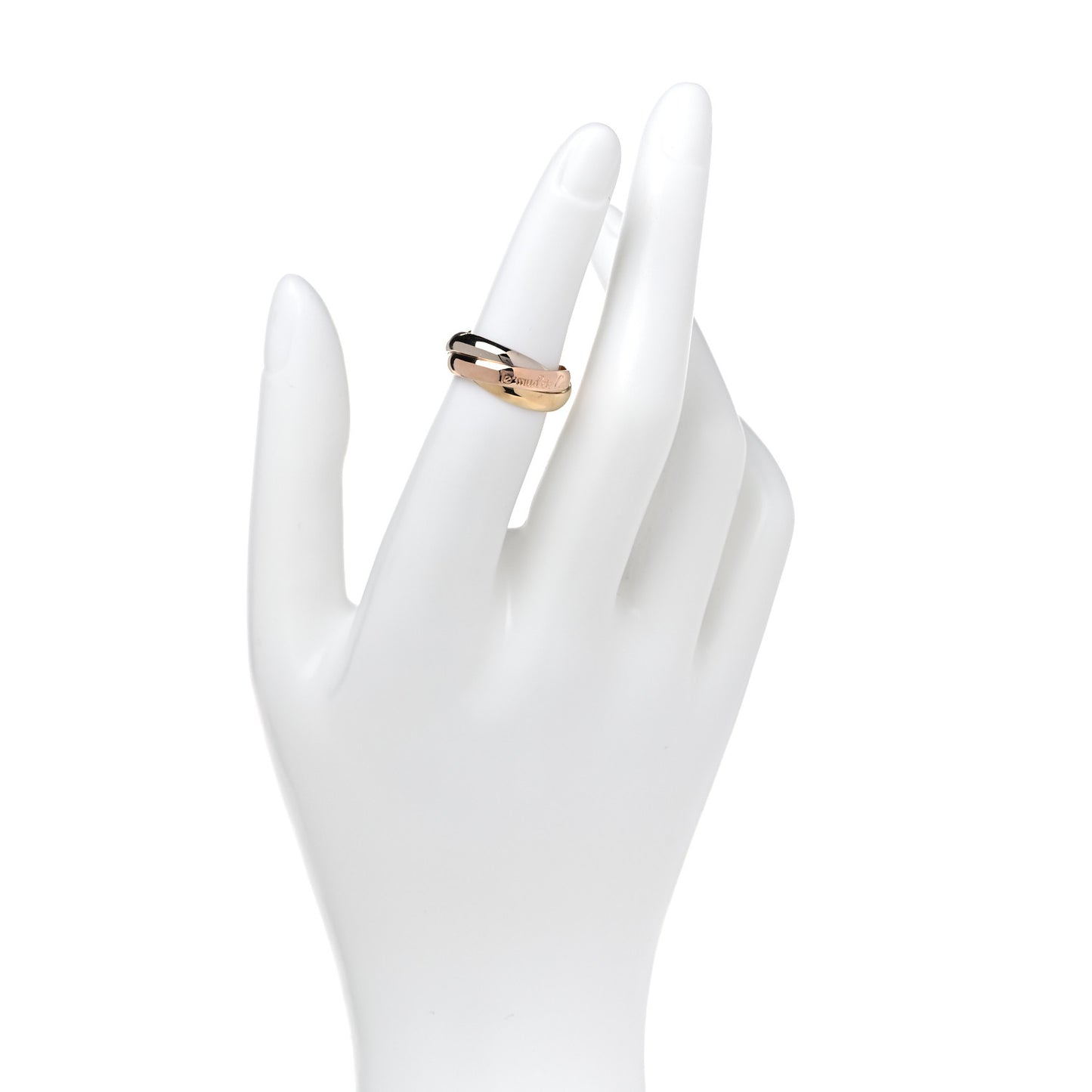 18K Pink Yellow White Gold Classic Les Must De Cartier Trinity Ring 50 5.25