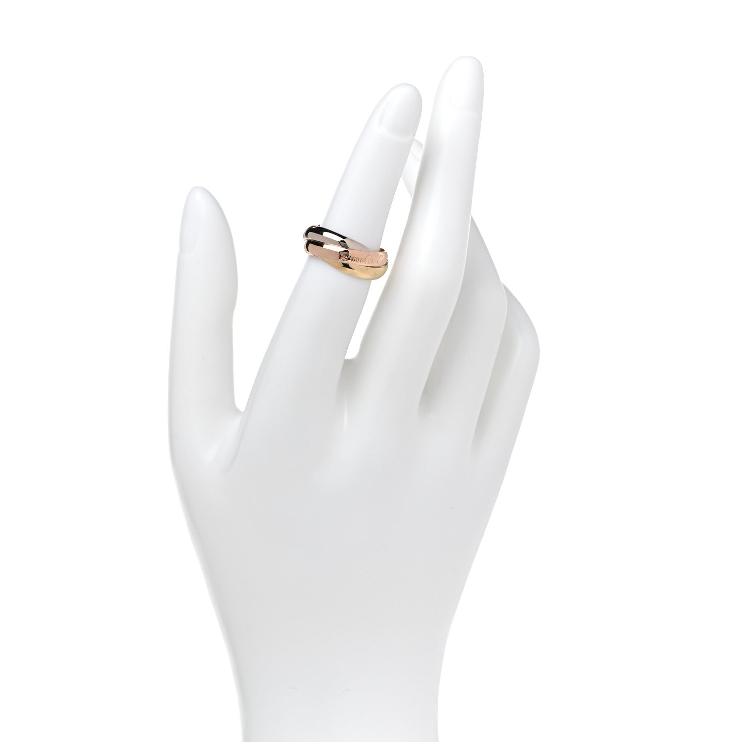 Cartier 18K Pink Yellow White Gold Classic Les Must De Cartier Trinity Ring 50 5.25 2 of 6