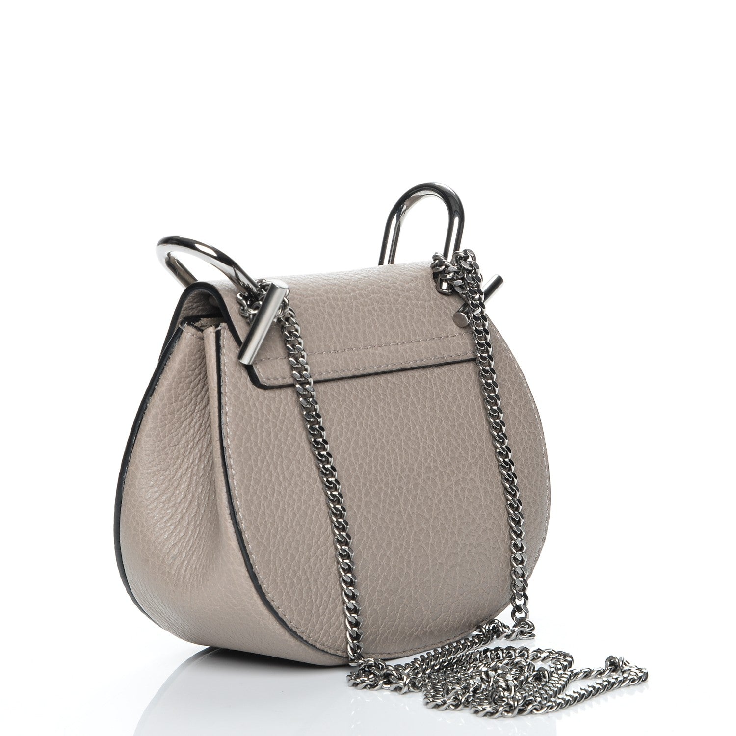 Chloe Grained Lambskin Nano Drew Shoulder Bag Motty Grey 3 of 8