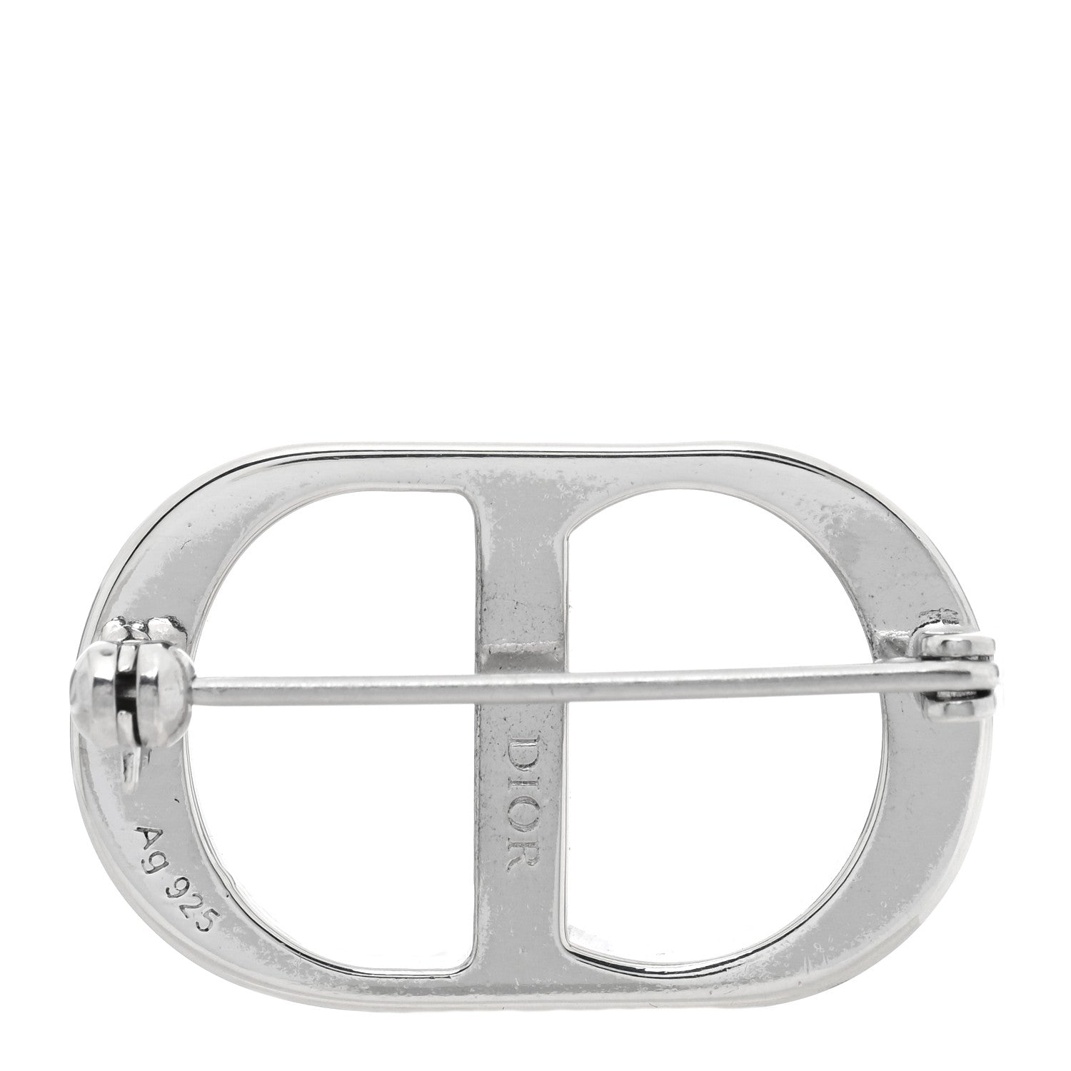 Christian Dior Sterling Silver Crystal CD Logo Brooch 3 of 3