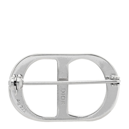 Christian Dior Sterling Silver Crystal CD Logo Brooch 3 of 3