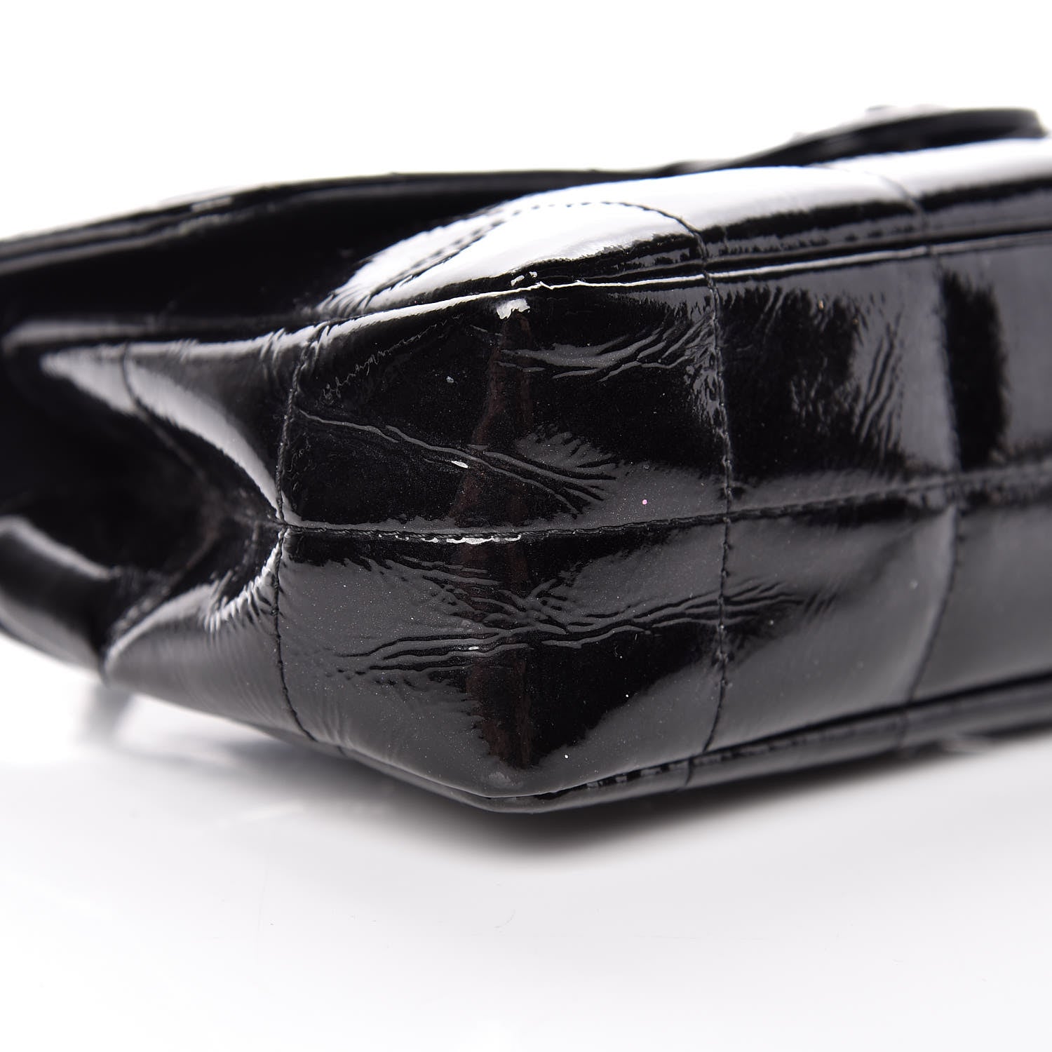 Chanel Distress Patent Quilted Mini Chocolate Bar Flap Black 5 of 9