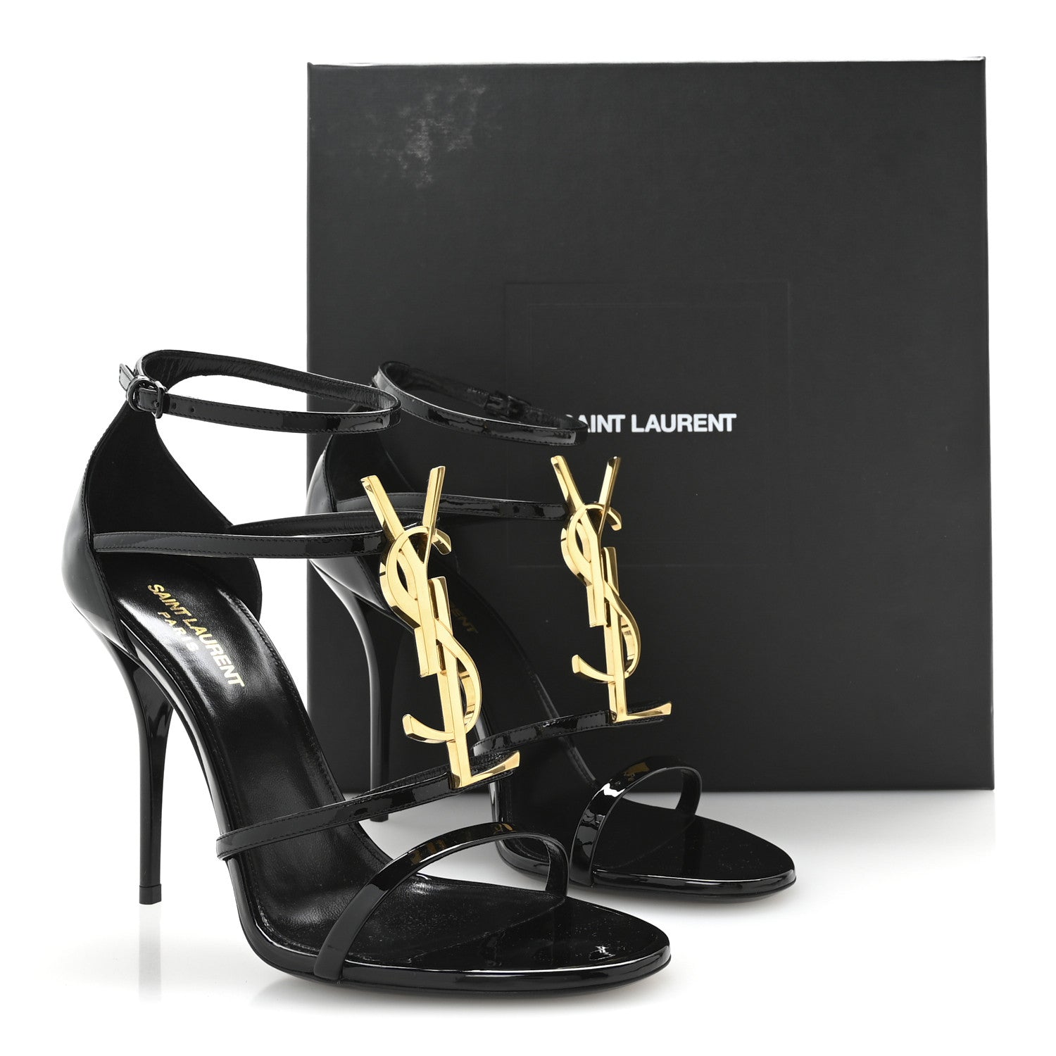 Saint Laurent Patent Cassandra 100 Sandals 40.5 Black 9 of 9
