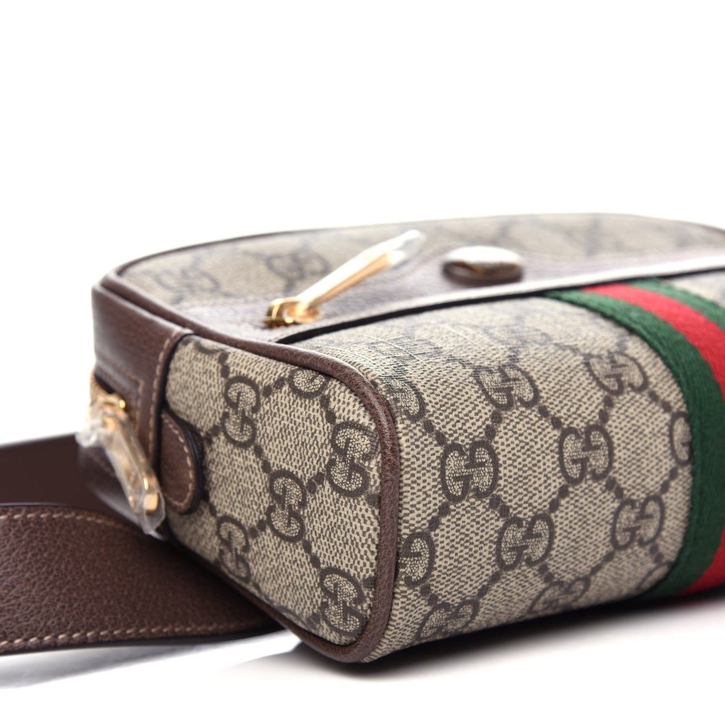 GG Supreme Monogram Web Small Ophidia Belt Bag 95 38 Dark Brown