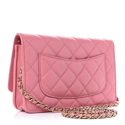 Chanel Caviar Quilted Wallet on Chain WOC Pink 3 of 11