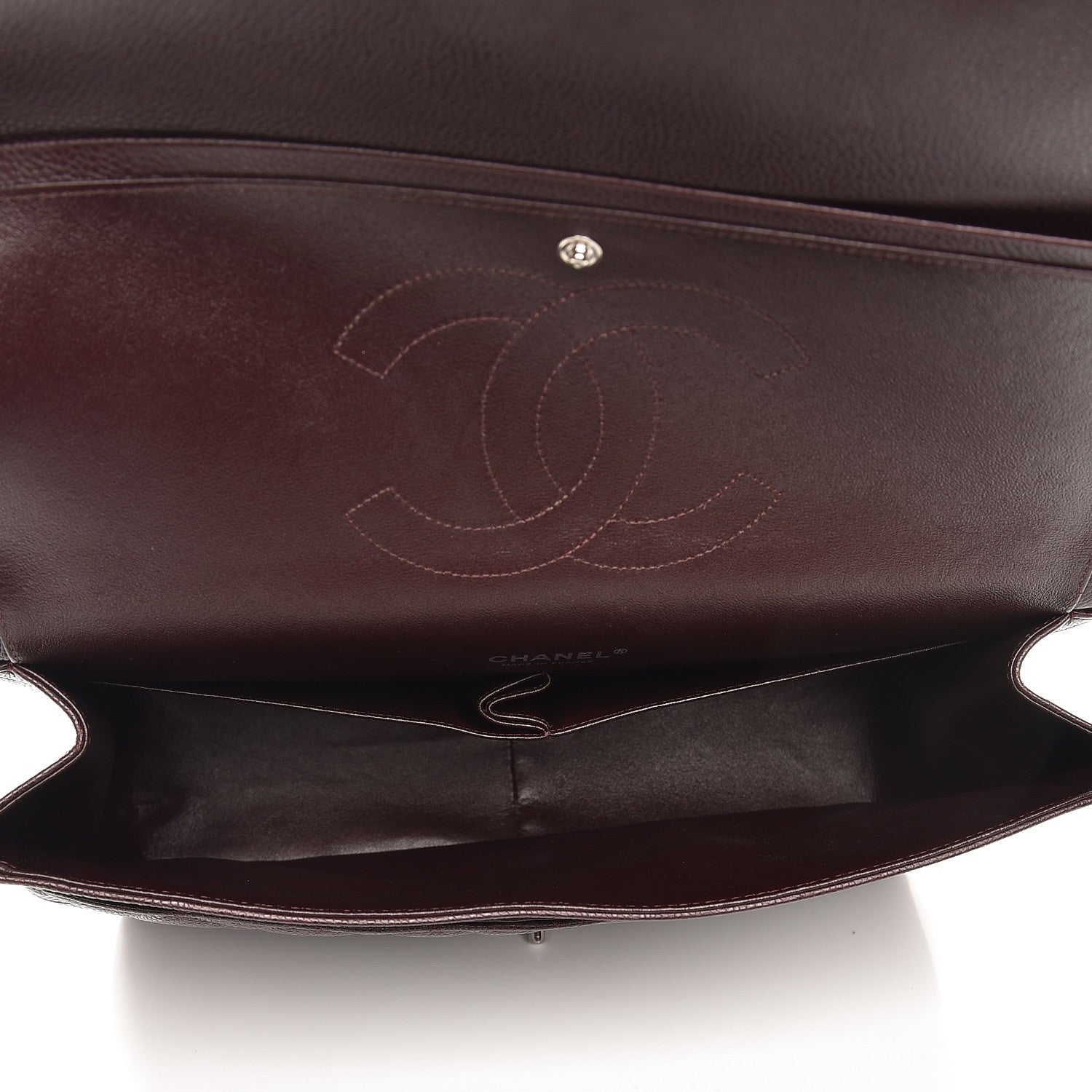 Chanel Caviar Quilted Maxi Double Flap Dark Purple 6 of 9