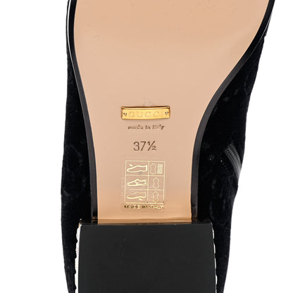 Gucci Velvet GG Monogram Crystal Horsebit Ankle Boots 37.5 Black 8 of 9
