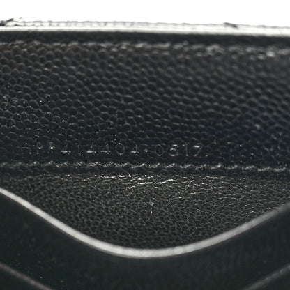 Saint Laurent Grain De Poudre Matelasse Chevron Small Monogram Envelope Wallet Black 7 of 7