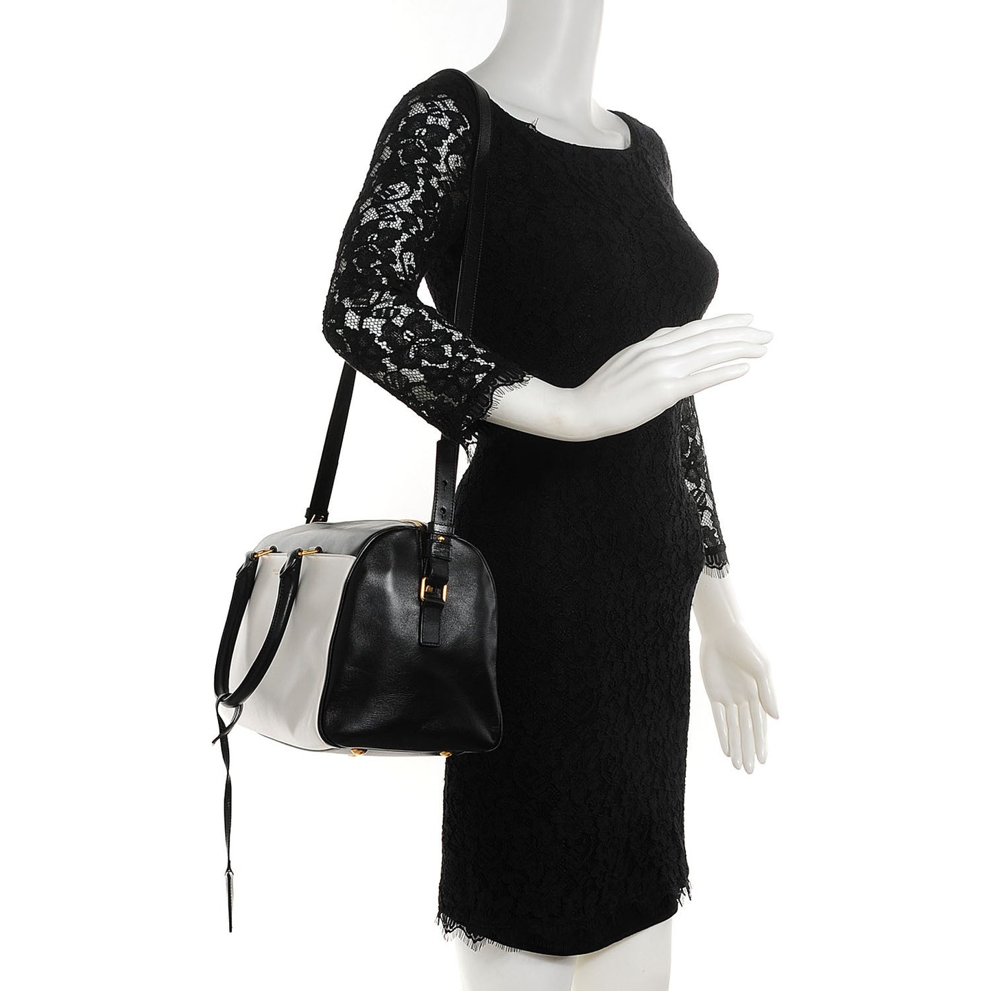 Smooth Calfskin Small Bi Color Duffle 6 Black White