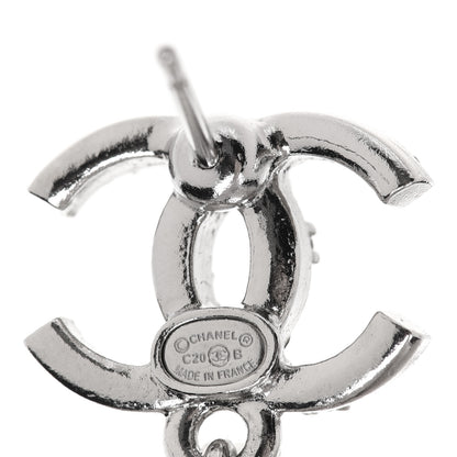 Chanel Crystal Pearl Imperial Bow Earrings Silver 4 of 5