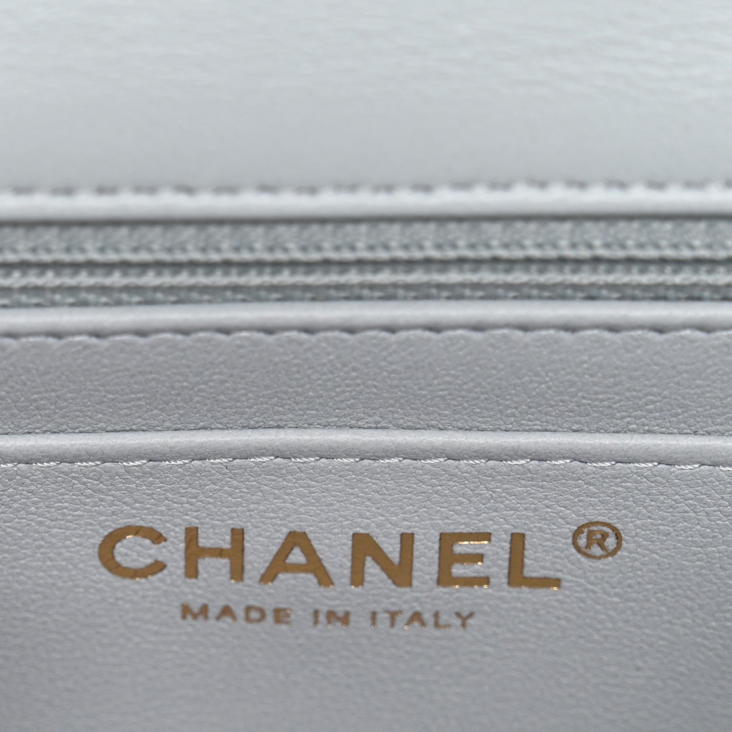 Lambskin Quilted Extra Mini Rectangular Flap Light Blue