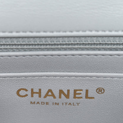 Chanel Lambskin Quilted Extra Mini Rectangular Flap Light Blue 6 of 10