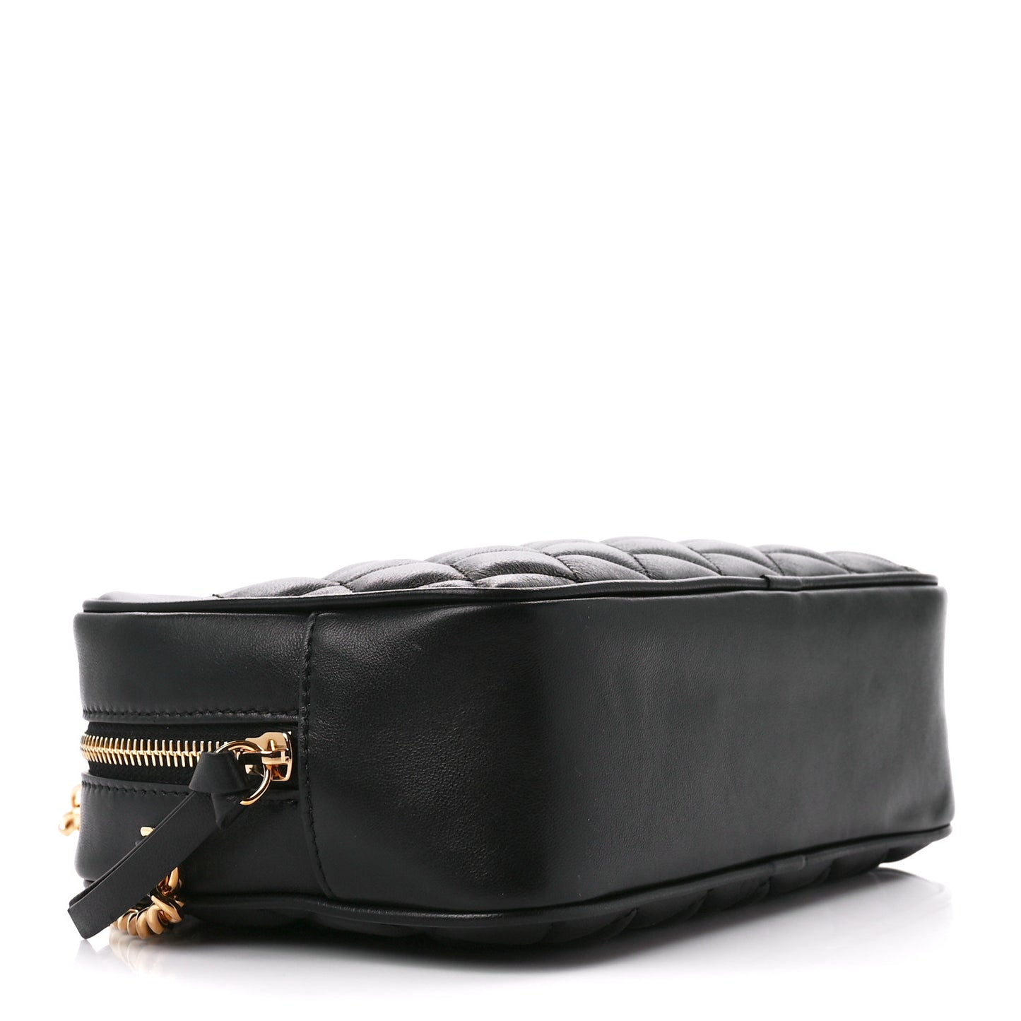 Nappa Quilted Medium Medusa Camera Bag Black