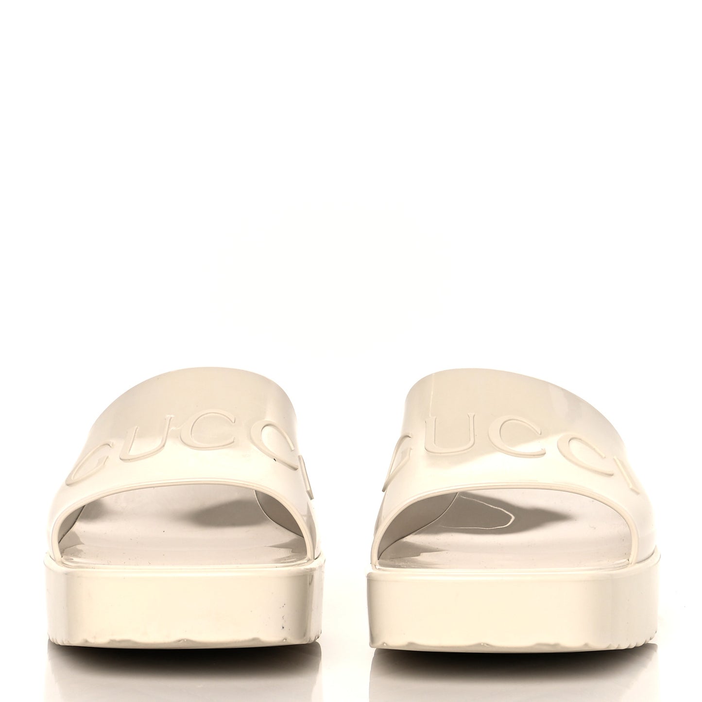 Rubber Gucci Logo Womens Platform 20/60mm Slide Sandals 40 Mystic White