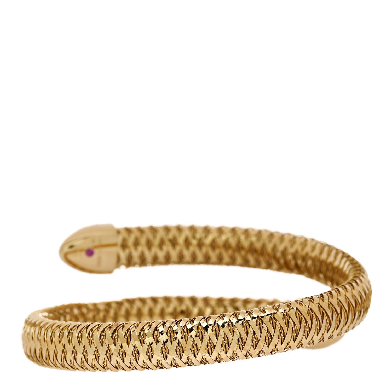 Roberto Coin 18K Yellow Gold Diamond Primavera Coiled Wrap Bracelet 2 of 3