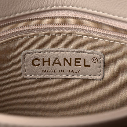 Chanel Grained Calfskin Small Chevron Chic Top Handle Flap Beige 6 of 17