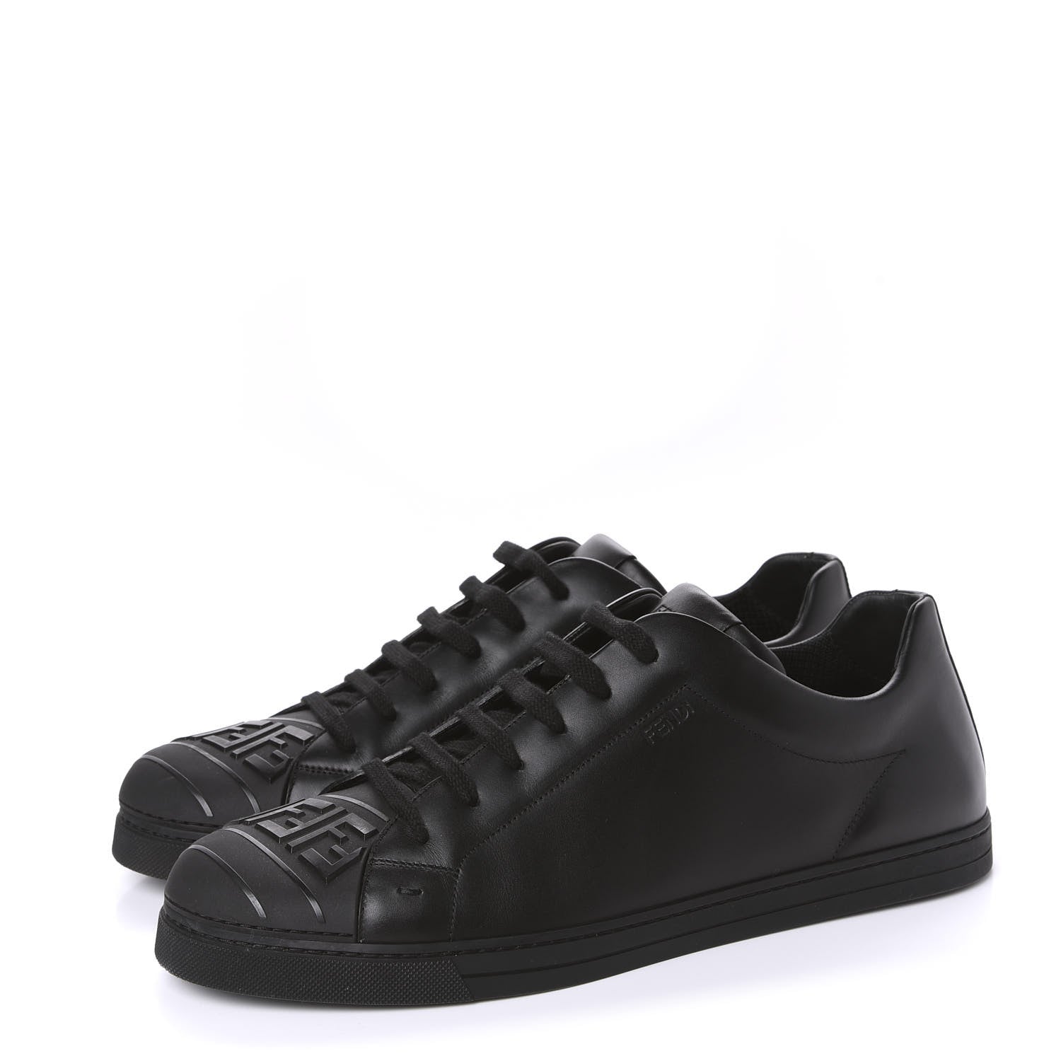 Fendi Calfskin FF Sneakers 12 Black 3 of 10