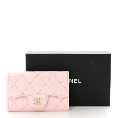 Chanel Caviar Quilted Flap Card Holder Wallet Light Pink 9 of 9