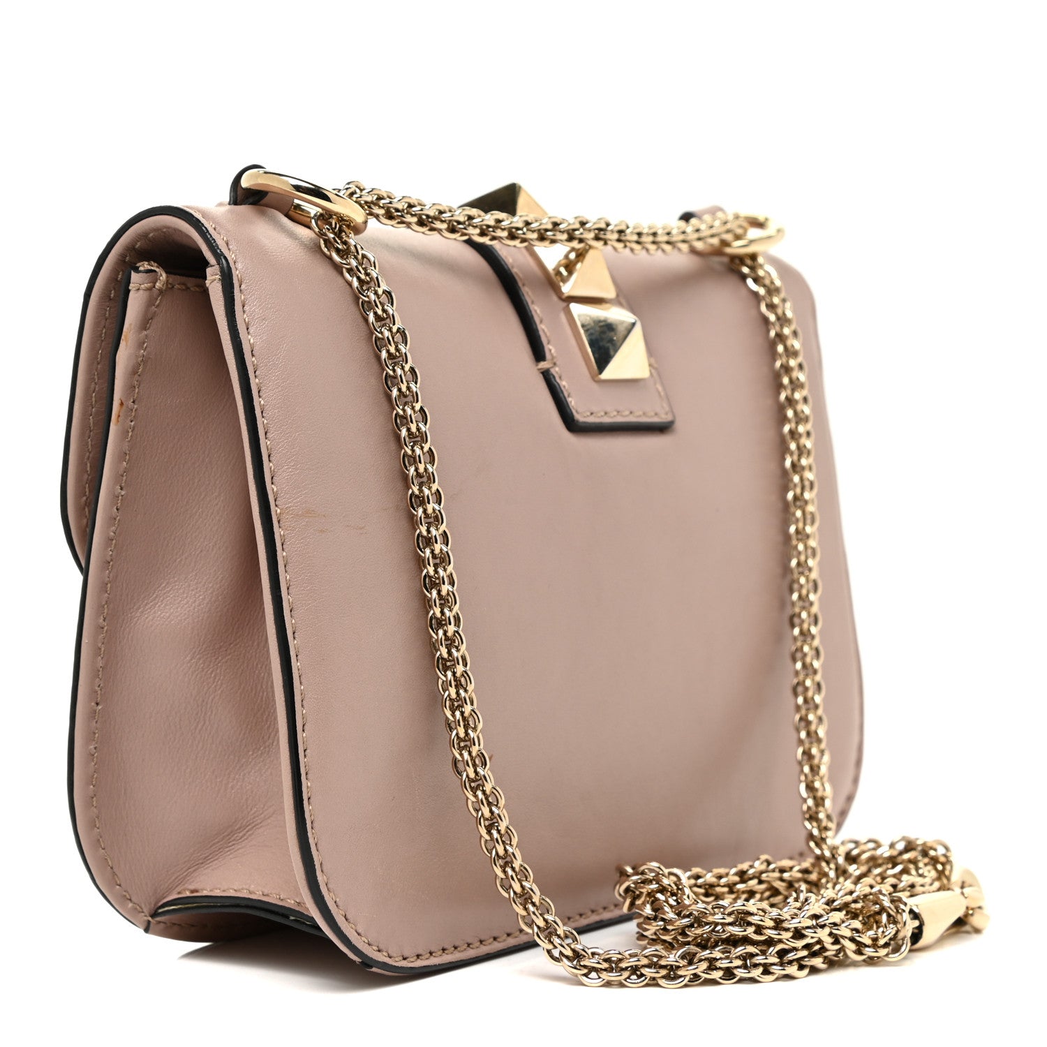 Valentino Garavani Vitello Small Glam Lock Rockstud Flap Poudre 3 of 14