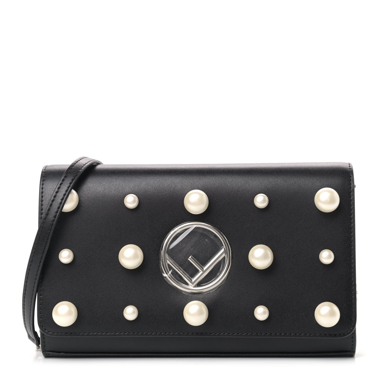 Vitello Liberty Pearl F is Fendi Wallet On Chain Black