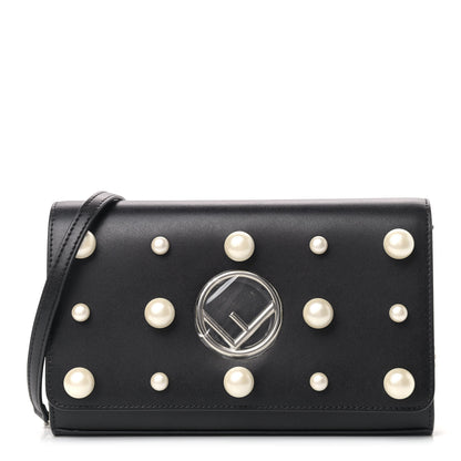 Fendi Vitello Liberty Pearl F is Fendi Wallet On Chain Black 1 of 9