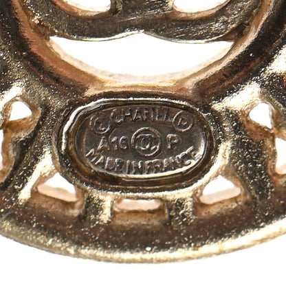 Chanel Pearl Crystal Baguette CC Round Earrings Gold 9 of 11