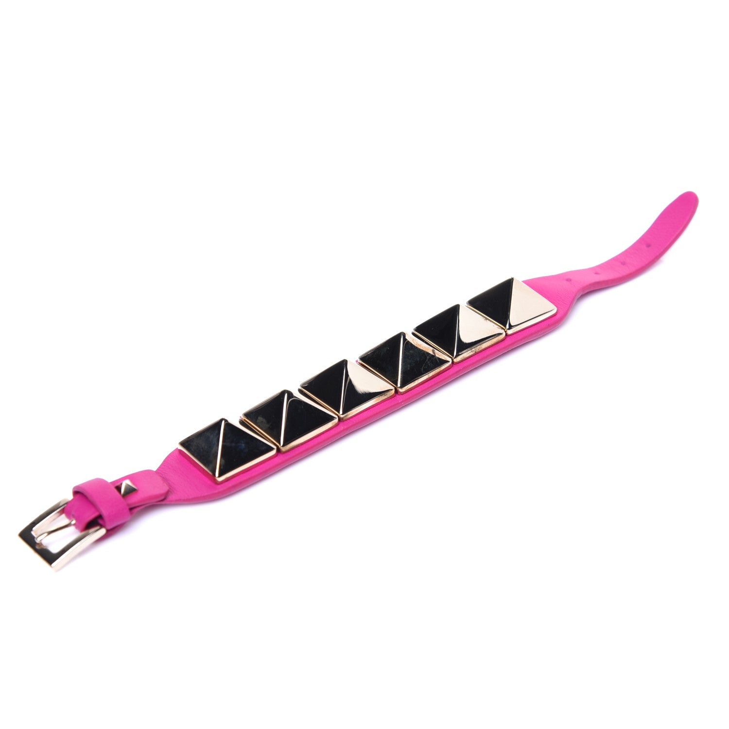 Valentino Garavani Calfskin Macro Rockstud Bracelet Pink 11 of 14