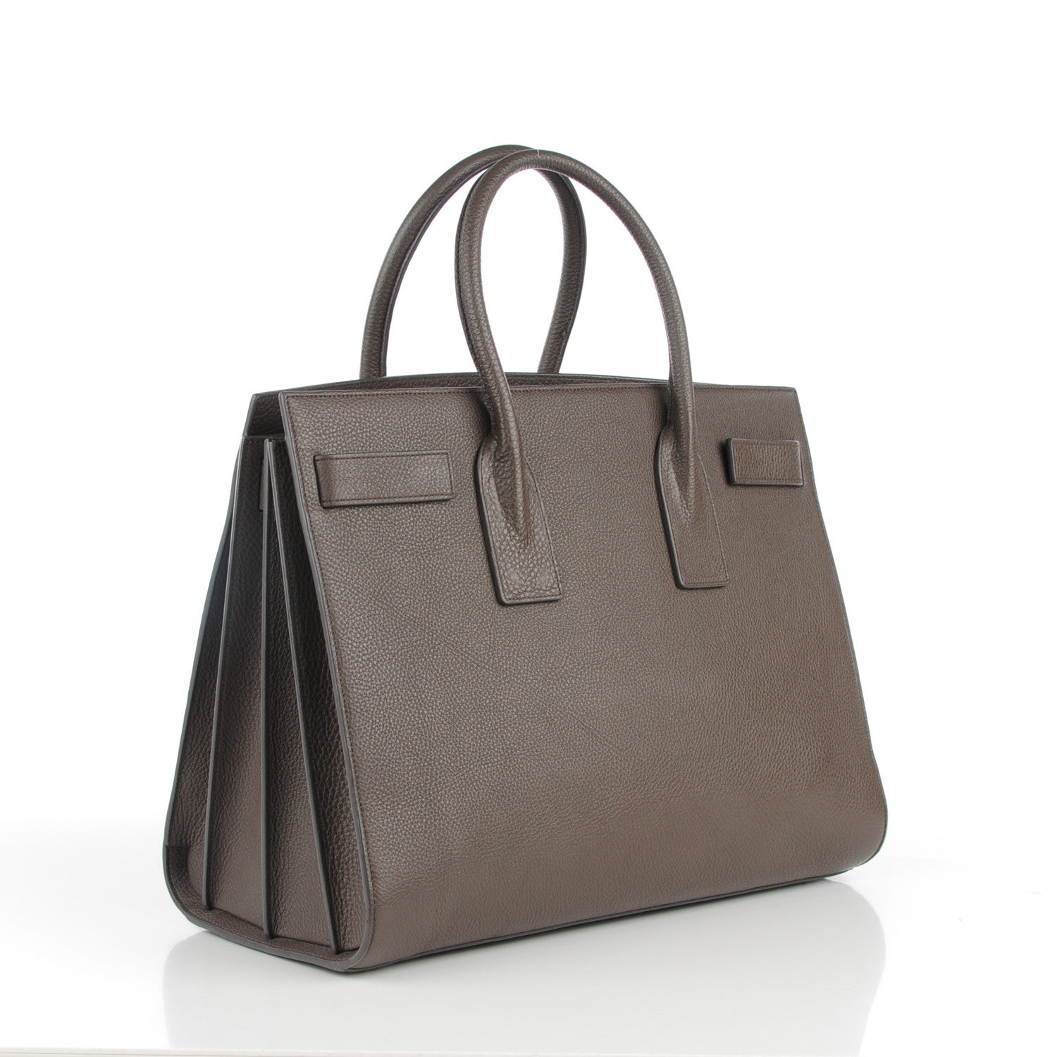 Saint Laurent Grained Calfskin Large Sac de Jour Carryall Earth 3 of 7